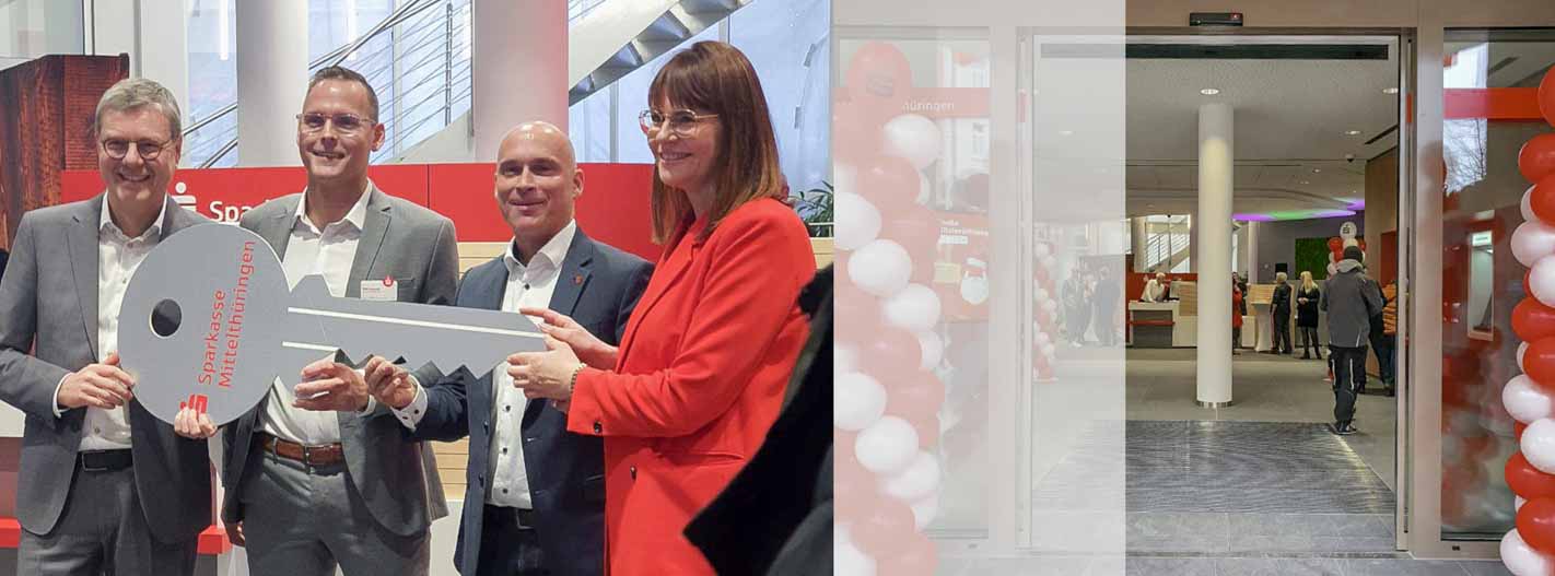 Umbau Sparkasse Beratungscenter Magdeburger Allee Erfurt Eröffnung Schlüsselübergabe