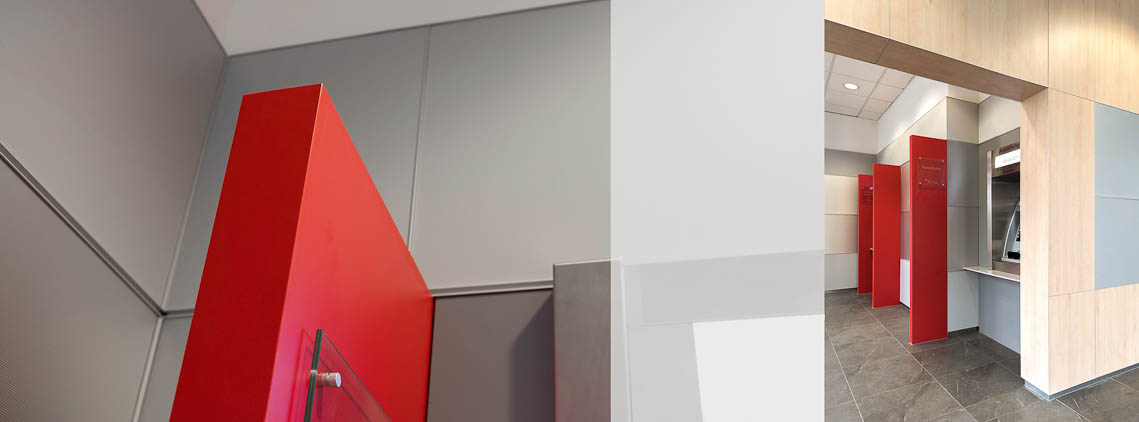 Sparkasse Rieth Erfurt SB-Bereich Detail Wandverkleidung Sparkasse Rieth Erfurt SB-Bereich Detail Wandverkleidung