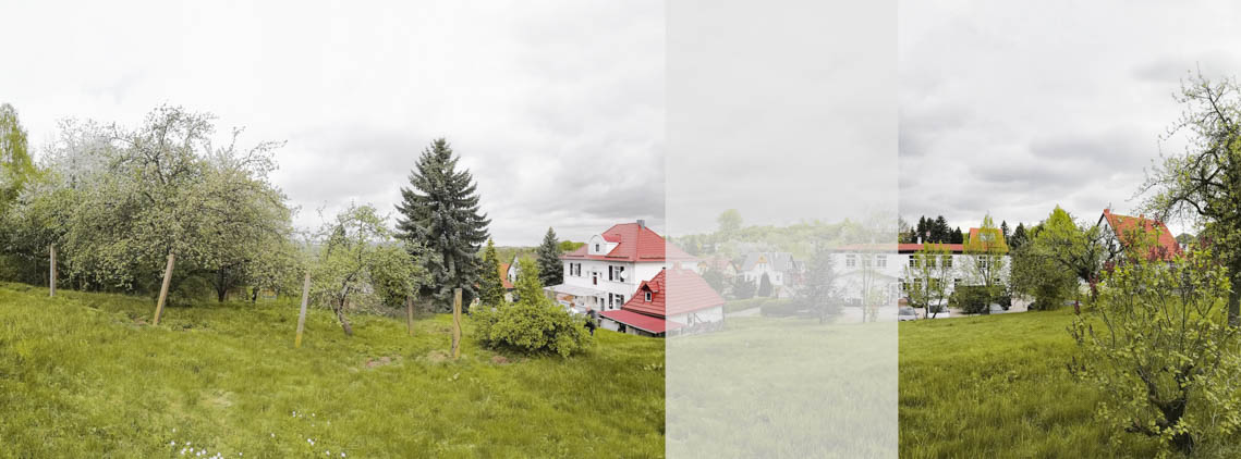 Hangblick Panorama auf Villa Sauerbrey und Kofferfabrik Geratal Geraberg